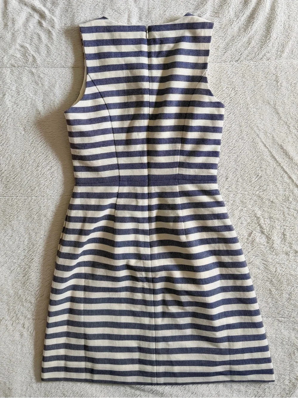 J.Crew Grey Striped Cotton Sheath Dress Sz O Nautical Old Money Quiet Luxury NWT